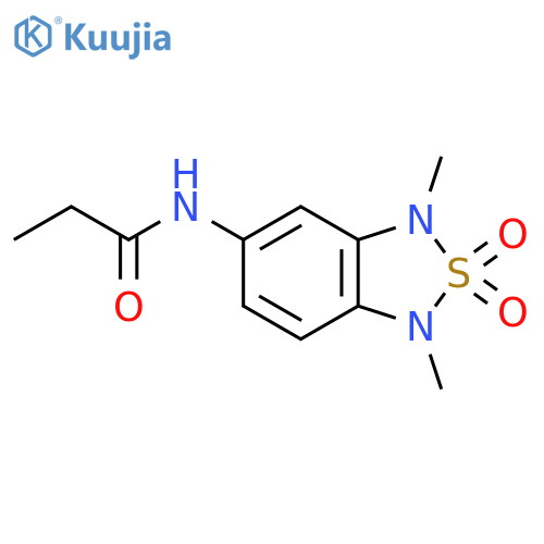 N-(1,3-dimethyl-2,2-dioxo-1,3-dihydro-2lambda6,1,3-benzothiadiazol-5-yl)propanamide structure