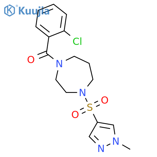 1-(2-chlorobenzoyl)-4-(1-methyl-1H-pyrazol-4-yl)sulfonyl-1,4-diazepane structure