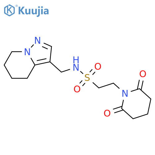 2-(2,6-dioxopiperidin-1-yl)-N-({4H,5H,6H,7H-pyrazolo[1,5-a]pyridin-3-yl}methyl)ethane-1-sulfonamide structure