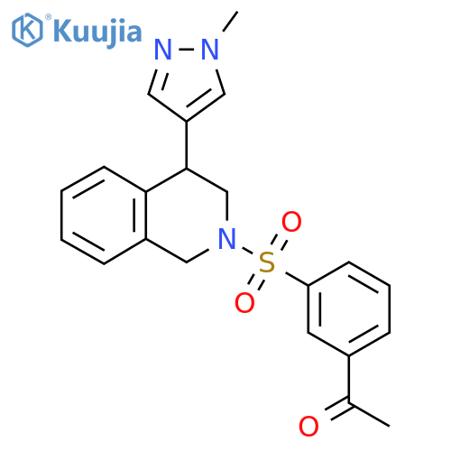 1-(3-{[4-(1-methyl-1H-pyrazol-4-yl)-1,2,3,4-tetrahydroisoquinolin-2-yl]sulfonyl}phenyl)ethan-1-one structure
