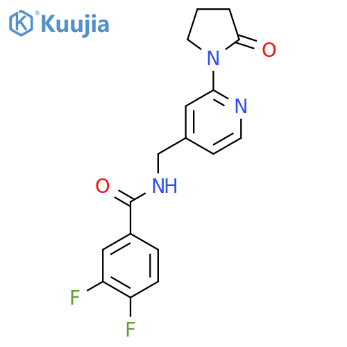 3,4-difluoro-N-{[2-(2-oxopyrrolidin-1-yl)pyridin-4-yl]methyl}benzamide structure