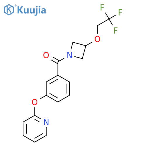 2-{3-3-(2,2,2-trifluoroethoxy)azetidine-1-carbonylphenoxy}pyridine structure