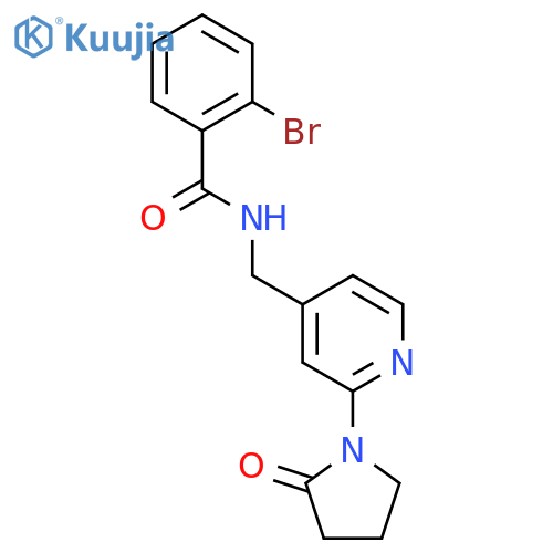 2-bromo-N-{[2-(2-oxopyrrolidin-1-yl)pyridin-4-yl]methyl}benzamide structure