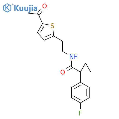 N-[2-(5-acetylthiophen-2-yl)ethyl]-1-(4-fluorophenyl)cyclopropane-1-carboxamide structure