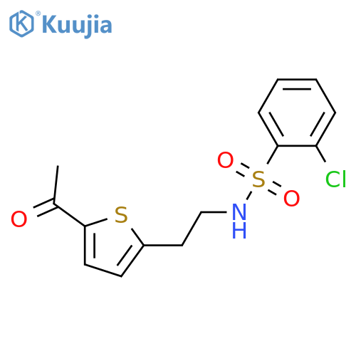 N-2-(5-acetylthiophen-2-yl)ethyl-2-chlorobenzene-1-sulfonamide structure