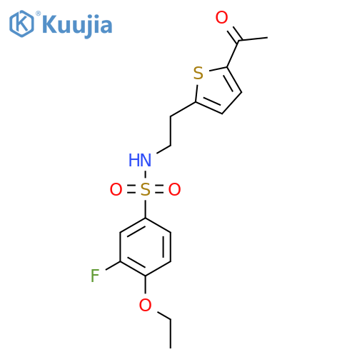 N-[2-(5-acetylthiophen-2-yl)ethyl]-4-ethoxy-3-fluorobenzene-1-sulfonamide structure