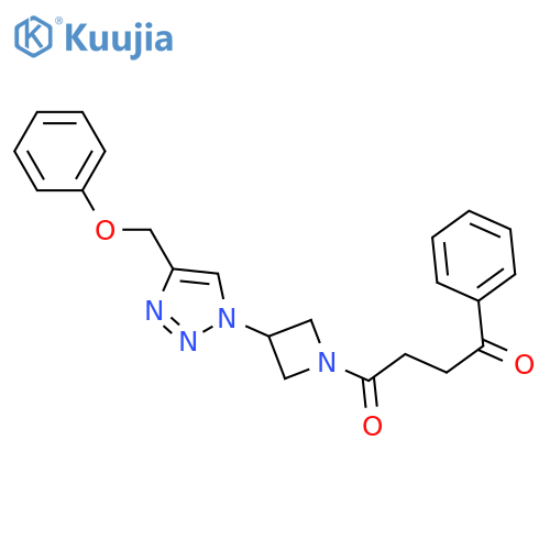 1-{3-[4-(phenoxymethyl)-1H-1,2,3-triazol-1-yl]azetidin-1-yl}-4-phenylbutane-1,4-dione structure