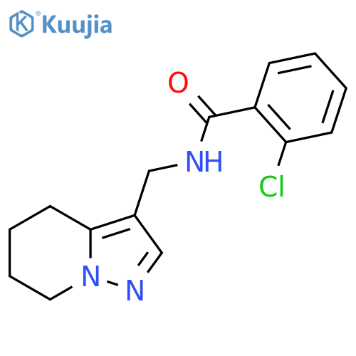 2-chloro-N-({4H,5H,6H,7H-pyrazolo1,5-apyridin-3-yl}methyl)benzamide structure