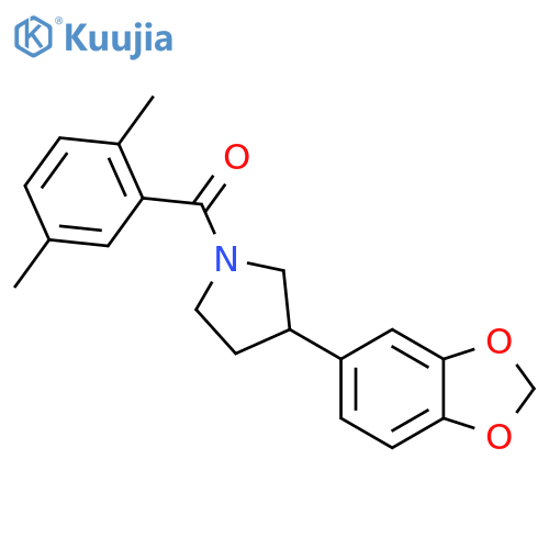 3-(2H-1,3-benzodioxol-5-yl)-1-(2,5-dimethylbenzoyl)pyrrolidine structure