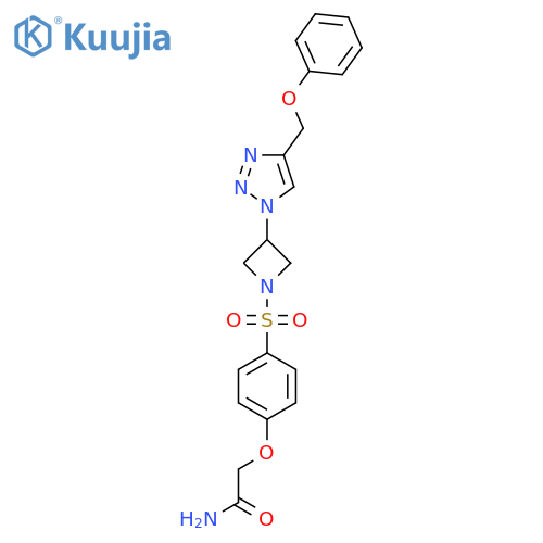2-[4-({3-[4-(phenoxymethyl)-1H-1,2,3-triazol-1-yl]azetidin-1-yl}sulfonyl)phenoxy]acetamide structure