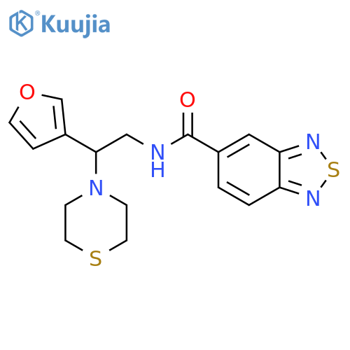 N-2-(furan-3-yl)-2-(thiomorpholin-4-yl)ethyl-2,1,3-benzothiadiazole-5-carboxamide structure