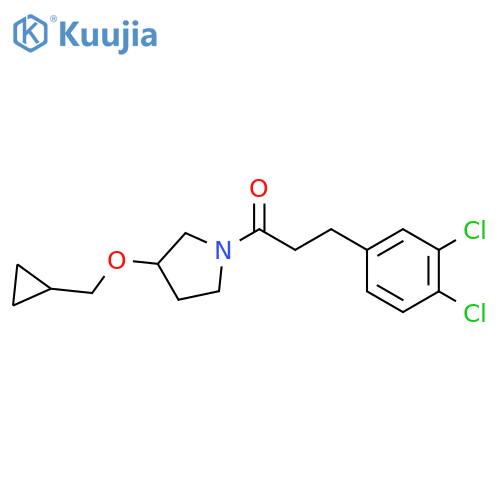 1-3-(cyclopropylmethoxy)pyrrolidin-1-yl-3-(3,4-dichlorophenyl)propan-1-one structure