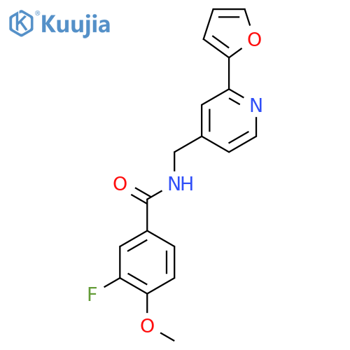 3-fluoro-N-{[2-(furan-2-yl)pyridin-4-yl]methyl}-4-methoxybenzamide structure