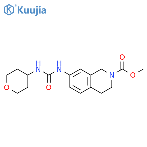methyl 7-(3-(tetrahydro-2H-pyran-4-yl)ureido)-3,4-dihydroisoquinoline-2(1H)-carboxylate structure