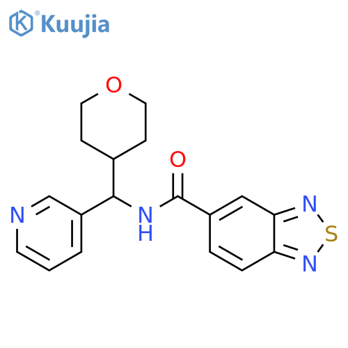 N-(oxan-4-yl)(pyridin-3-yl)methyl-2,1,3-benzothiadiazole-5-carboxamide structure
