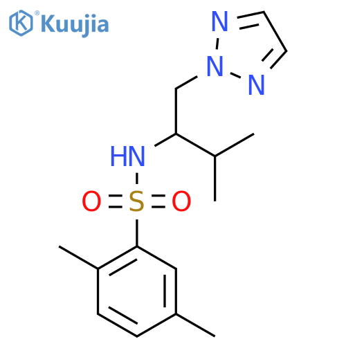 2,5-dimethyl-N-3-methyl-1-(2H-1,2,3-triazol-2-yl)butan-2-ylbenzene-1-sulfonamide structure
