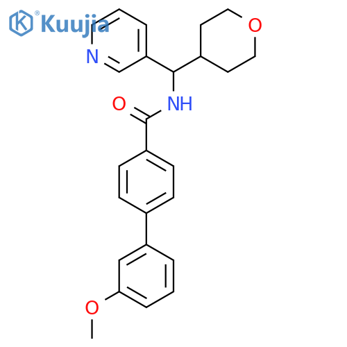 3'-methoxy-N-(oxan-4-yl)(pyridin-3-yl)methyl-1,1'-biphenyl-4-carboxamide structure