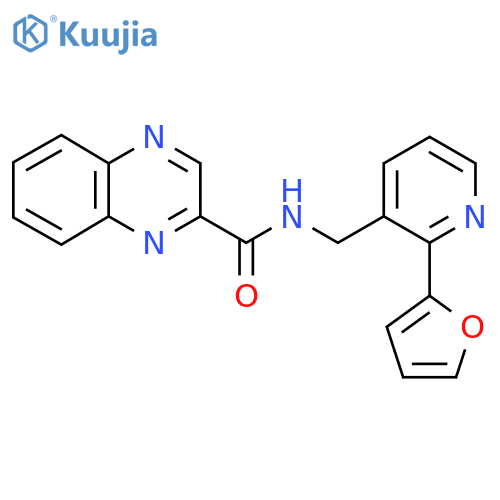 N-{[2-(furan-2-yl)pyridin-3-yl]methyl}quinoxaline-2-carboxamide structure