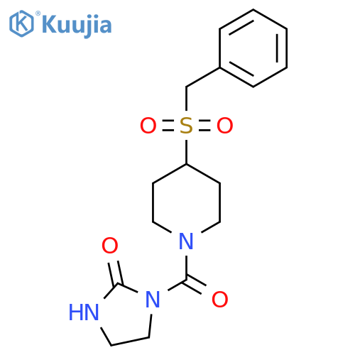 1-(4-phenylmethanesulfonylpiperidine-1-carbonyl)imidazolidin-2-one structure