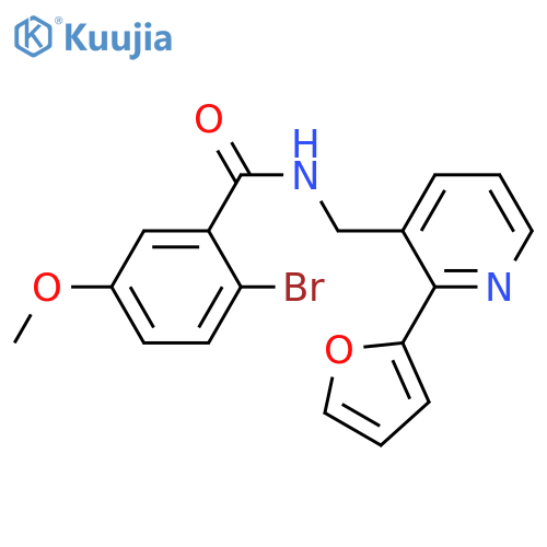 2-bromo-N-{[2-(furan-2-yl)pyridin-3-yl]methyl}-5-methoxybenzamide structure