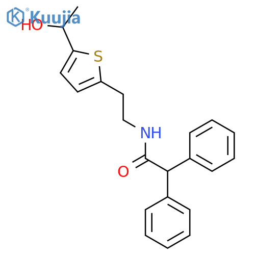 N-{2-[5-(1-hydroxyethyl)thiophen-2-yl]ethyl}-2,2-diphenylacetamide structure