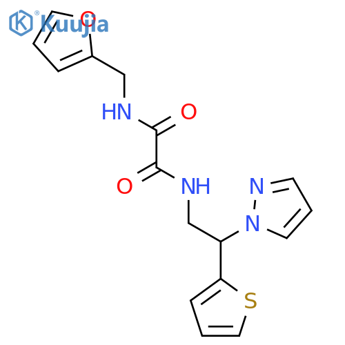 N'-(furan-2-yl)methyl-N-2-(1H-pyrazol-1-yl)-2-(thiophen-2-yl)ethylethanediamide structure