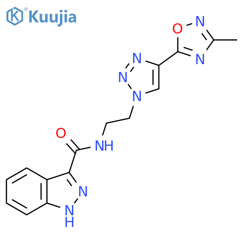 N-{2-[4-(3-methyl-1,2,4-oxadiazol-5-yl)-1H-1,2,3-triazol-1-yl]ethyl}-1H-indazole-3-carboxamide structure