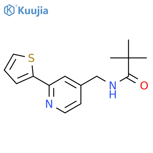 2,2-dimethyl-N-{[2-(thiophen-2-yl)pyridin-4-yl]methyl}propanamide structure