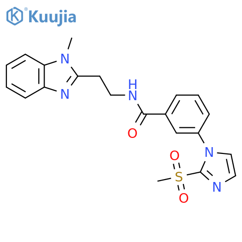 3-(2-methanesulfonyl-1H-imidazol-1-yl)-N-2-(1-methyl-1H-1,3-benzodiazol-2-yl)ethylbenzamide structure