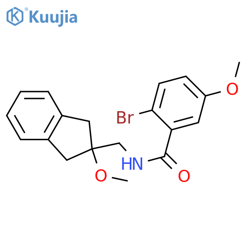2-bromo-5-methoxy-N-[(2-methoxy-2,3-dihydro-1H-inden-2-yl)methyl]benzamide structure