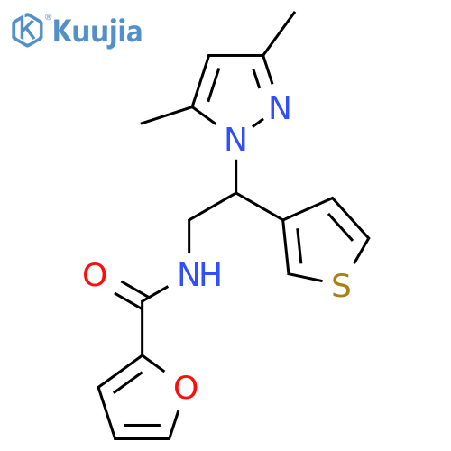N-[2-(3,5-dimethyl-1H-pyrazol-1-yl)-2-(thiophen-3-yl)ethyl]furan-2-carboxamide structure