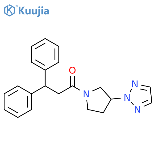 3,3-diphenyl-1-3-(2H-1,2,3-triazol-2-yl)pyrrolidin-1-ylpropan-1-one structure