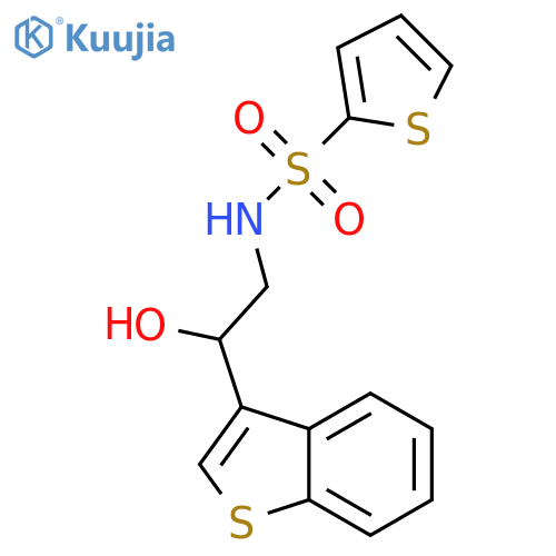 N-[2-(1-benzothiophen-3-yl)-2-hydroxyethyl]thiophene-2-sulfonamide structure