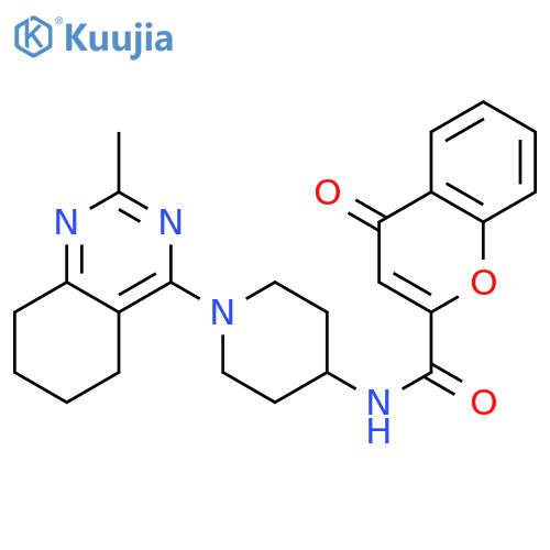 N-[1-(2-methyl-5,6,7,8-tetrahydroquinazolin-4-yl)piperidin-4-yl]-4-oxo-4H-chromene-2-carboxamide structure