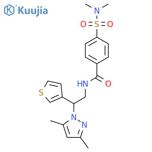 N-[2-(3,5-dimethyl-1H-pyrazol-1-yl)-2-(thiophen-3-yl)ethyl]-4-(dimethylsulfamoyl)benzamide structure