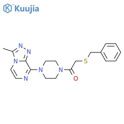 2-(benzylsulfanyl)-1-(4-{3-methyl-[1,2,4]triazolo[4,3-a]pyrazin-8-yl}piperazin-1-yl)ethan-1-one structure