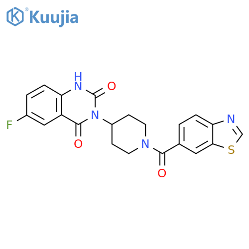 3-1-(1,3-benzothiazole-6-carbonyl)piperidin-4-yl-6-fluoro-1,2,3,4-tetrahydroquinazoline-2,4-dione structure