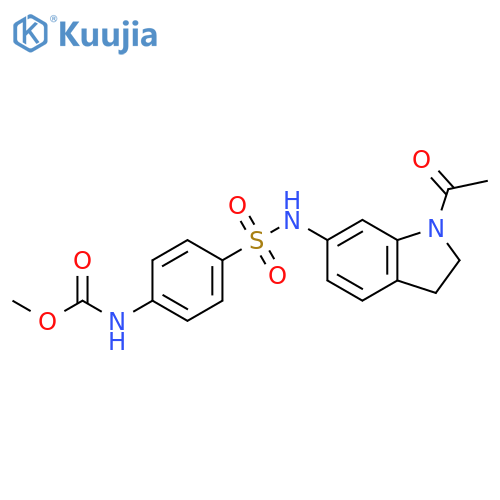 methyl N-{4-[(1-acetyl-2,3-dihydro-1H-indol-6-yl)sulfamoyl]phenyl}carbamate structure