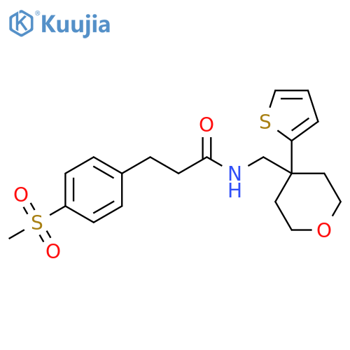 3-(4-methanesulfonylphenyl)-N-{[4-(thiophen-2-yl)oxan-4-yl]methyl}propanamide structure
