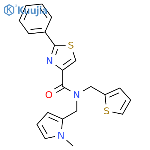 N-[(1-methyl-1H-pyrrol-2-yl)methyl]-2-phenyl-N-[(thiophen-2-yl)methyl]-1,3-thiazole-4-carboxamide structure