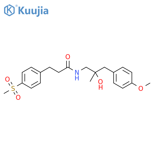 N-[2-hydroxy-3-(4-methoxyphenyl)-2-methylpropyl]-3-(4-methanesulfonylphenyl)propanamide structure