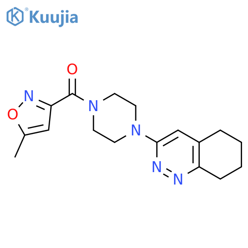 3-4-(5-methyl-1,2-oxazole-3-carbonyl)piperazin-1-yl-5,6,7,8-tetrahydrocinnoline structure