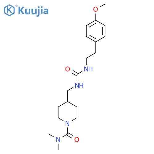 4-({2-(4-methoxyphenyl)ethylcarbamoyl}amino)methyl-N,N-dimethylpiperidine-1-carboxamide structure