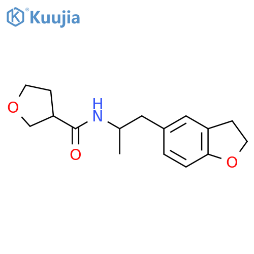 N-1-(2,3-dihydro-1-benzofuran-5-yl)propan-2-yloxolane-3-carboxamide structure