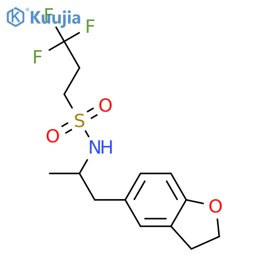 N-[1-(2,3-dihydro-1-benzofuran-5-yl)propan-2-yl]-3,3,3-trifluoropropane-1-sulfonamide structure