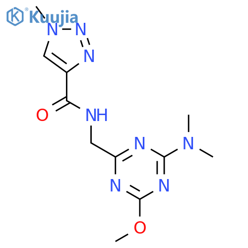 N-{4-(dimethylamino)-6-methoxy-1,3,5-triazin-2-ylmethyl}-1-methyl-1H-1,2,3-triazole-4-carboxamide structure