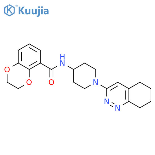 N-[1-(5,6,7,8-tetrahydrocinnolin-3-yl)piperidin-4-yl]-2,3-dihydro-1,4-benzodioxine-5-carboxamide structure