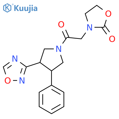 3-{2-3-(1,2,4-oxadiazol-3-yl)-4-phenylpyrrolidin-1-yl-2-oxoethyl}-1,3-oxazolidin-2-one structure