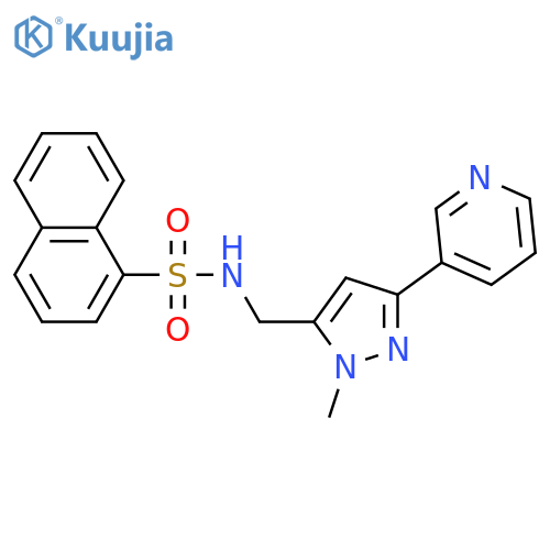 N-{1-methyl-3-(pyridin-3-yl)-1H-pyrazol-5-ylmethyl}naphthalene-1-sulfonamide structure