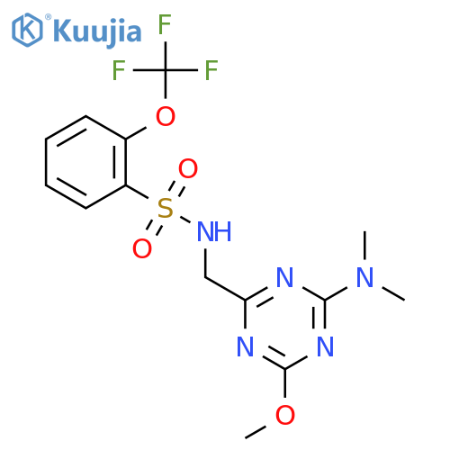 N-{4-(dimethylamino)-6-methoxy-1,3,5-triazin-2-ylmethyl}-2-(trifluoromethoxy)benzene-1-sulfonamide structure